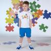 Picture of Mitch & Son Primary Puzzles Vincenzo Jigsaw T-shirt - Bright White