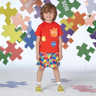 Picture of Mitch & Son Primary Puzzles Vinny Jigsaw T-shirt - Bright Red