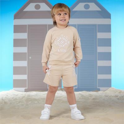 Picture of Mitch & Son Sandy Shores Teller Gingham Sweat Short Set - Sand