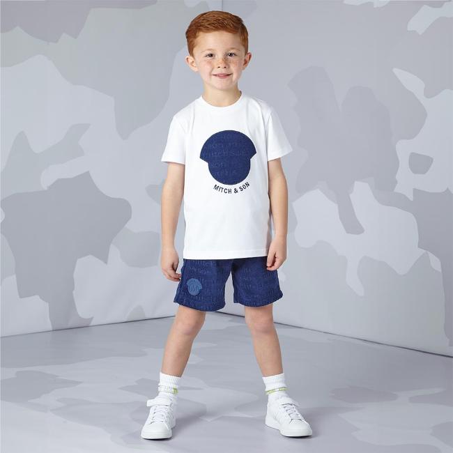 Picture of Mitch & Son JNR Wilmer Terry Badge T-shirt - Bright White