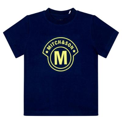 Picture of Mitch & Son JNR Wayne Rubber Logo T-shirt - Blue Navy