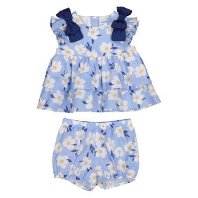 Picture of Mayoral Toddler Girls Floral Shorts Set - Blue