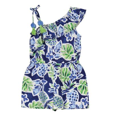 Picture of Mayoral Mini Girls Pineapple & Palm Playsuit - Blue