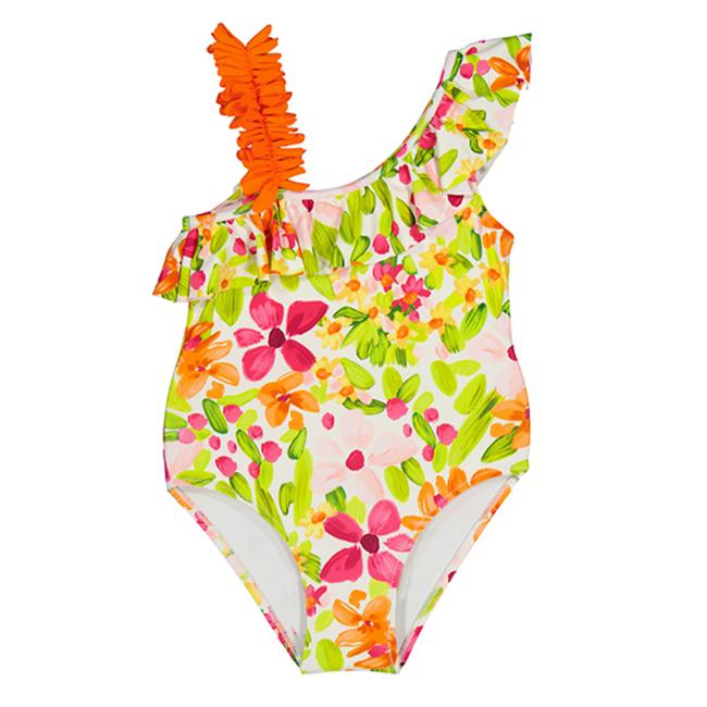 Picture of Mayoral Mini Girls Floral Swimsuit - Fuchsia Pink