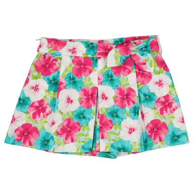 Picture of Mayoral Mini Girls Floral Shorts - Turquoise