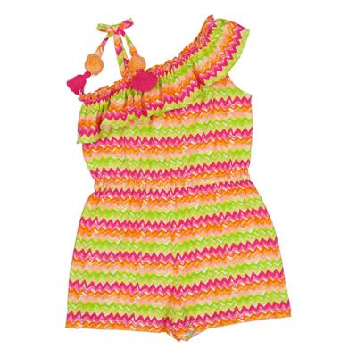 Picture of Mayoral Mini Girls Chevron Playsuit - Fuchsia Pink