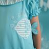 Picture of Little A Kim Little Fish Dress & Knickers Set - Aruba Blue