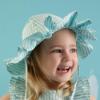 Picture of Little A Kandy Little Fish Stripe Seersucker Sunhat - Aruba Blue