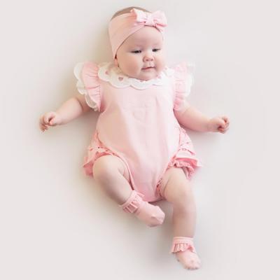 Picture of Little A Juli Pastel Hearts Frill Romper - Pink Fairy