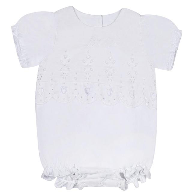 Picture of Little A Joly Pastel Hearts Broderie Anglais Romper - Bright White