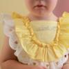 Picture of Little A Josephine Pastel Hearts Poplin Dress - Lemon Cake