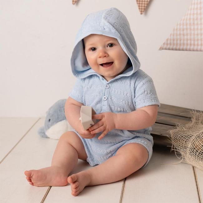 Picture of Mitch & Son Mini Santiago Terry Romper - Sky Blue