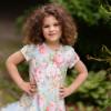Picture of Daga Girls Find Roses In The Garden Print Tulle Hem Dress - Pink Blue