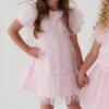 Picture of   Daga Girls Tulle Madness Puff Sleeve Tulle & Jersey Dress - Pink