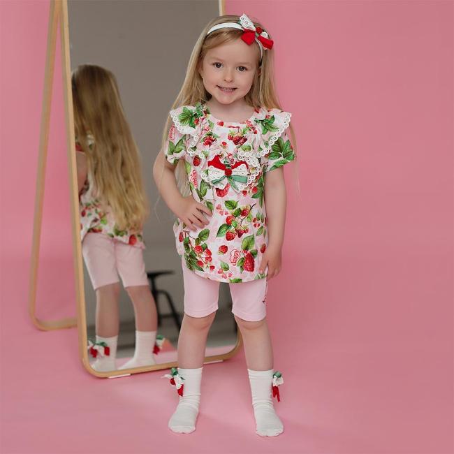 Picture of   Daga Girls Juicy Raspberry Dream Tunic & Shorts Set - Pink 