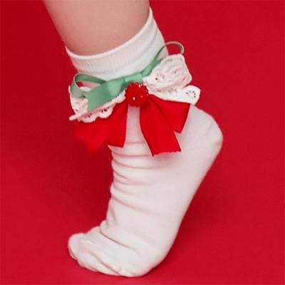 Picture of Daga Girls Juicy Raspberry Dream  Ankle Socks - White Red