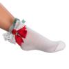 Picture of Daga Girls Juicy Raspberry Dream  Ankle Socks - White Red