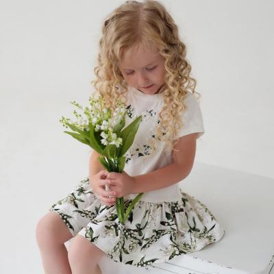 Picture of Daga Girls Lily Of The Valley Print Dress - White