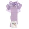 Picture of Meia Pata Openwork Knee Sock Large Satin Side Bow - Lilac