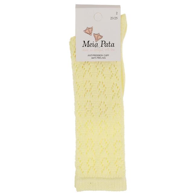 Picture of Meia Pata Unisex Knee High Fish Knit Socks - Lemon Yellow