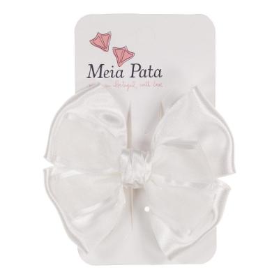 Picture of Meia Pata Satin & Tulle Double Bow Hairclip - White