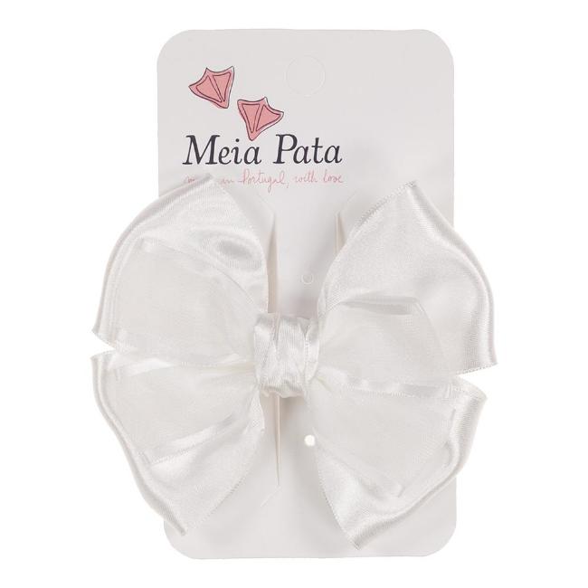 Picture of Meia Pata Satin & Tulle Double Bow Hairclip - White