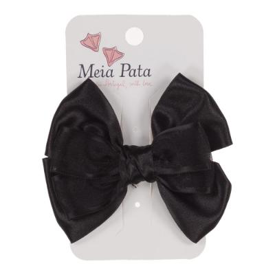 Picture of Meia Pata Satin & Tulle Double Bow Hairclip - Black