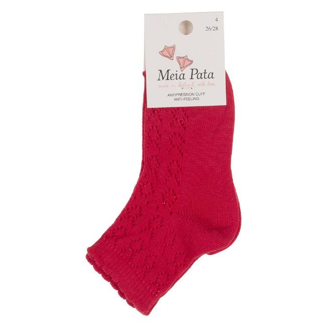 Picture of Meia Pata Unisex Openwork Knit Ankle Socks - Red