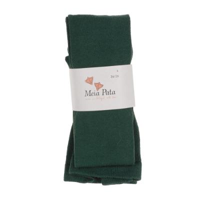 Picture of Meia Pata Plain Cotton Tights - Bottle Green