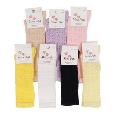 Picture of Meia Pata Girls Knee High Fish Knit Socks - Champagne Beige