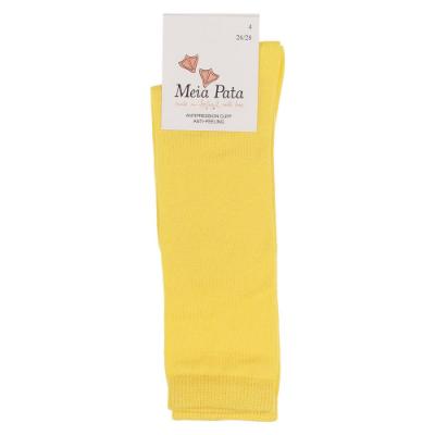 Picture of Meia Pata Girls Knee High Plain Socks - Canary Yellow
