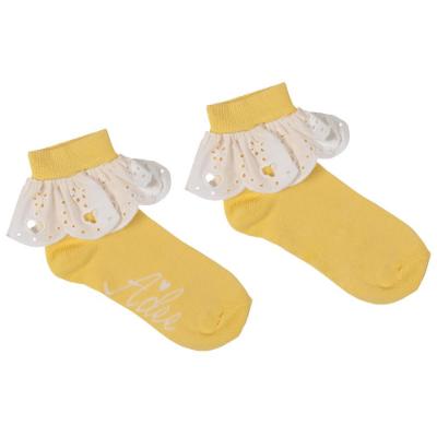 Picture of A Dee Lenni Chic Chevron Broderie Anglaise Ankle Sock - Lemon Cake