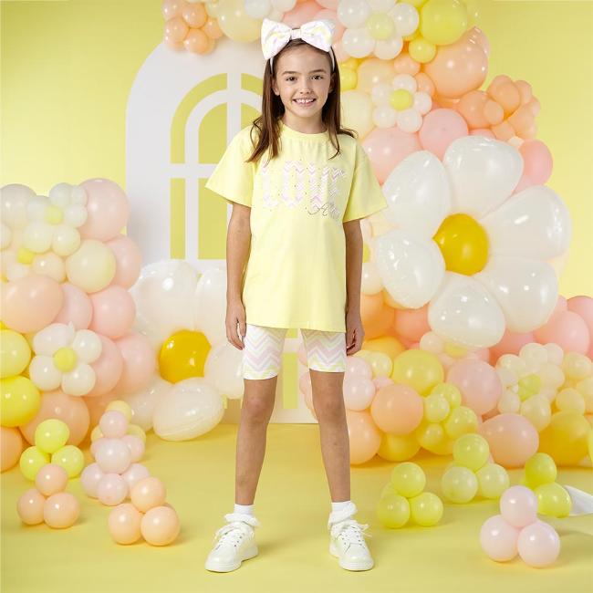 Picture of A Dee Loraine Chic Chevron Cycling Shorts Set - Lemon Cake