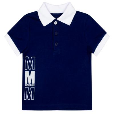 Picture of Mitch & Son JNR Wells Triple M Polo - Blue Navy