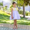 Picture of Abuela Tata Girls Gingham Print Ruffle Dress - Lilac