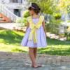 Picture of Abuela Tata Girls Gingham Print Ruffle Dress - Lilac