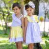 Picture of Abuela Tata Girls Gingham Print Ruffle Dress - Lilac