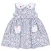 Picture of Deolinda Girls Picnic Strawberry Print Dress With Pockets - Blue 