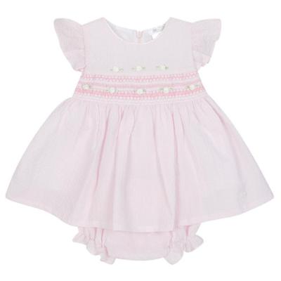 Picture of Deolinda Baby Girls Lizzie Smocked Dress With Bloomers - Pink