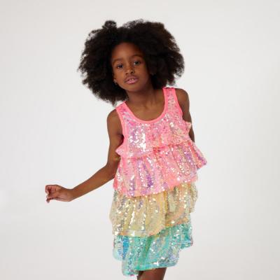 Picture of Billieblush Sequin Layered Dress & Scrunchie Set - Pink