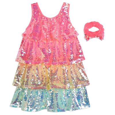 Picture of Billieblush Sequin Layered Dress & Scrunchie Set - Pink