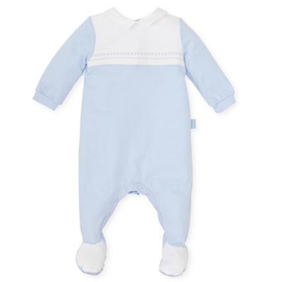 Picture of Tutto Piccolo Baby Boys Jersey Sleepsuit - Baby Blue
