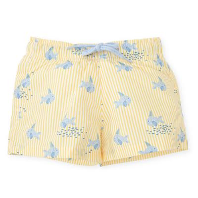 Picture of Tutto Piccolo Bowling Collection Baby Boys Swim Boxers - Blue Lemon 