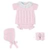 Picture of Mac Ilusion Vedella Collection Jampant Set With Bonnet & Booties - Rosa Pink