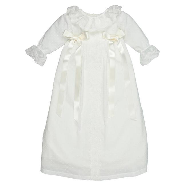 Picture of Mac Ilusion Luna Collection Plumeti Ceremony Baby Gown - Ivory  