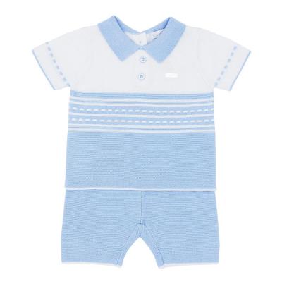 Picture of Blues Baby Knitted Polo Shirt & Short Set - Blue