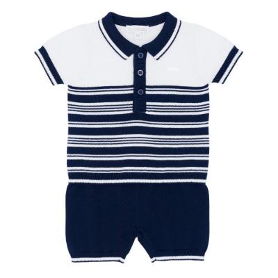 Picture of Blues Baby Knitted Polo Shirt & Short Set - Navy