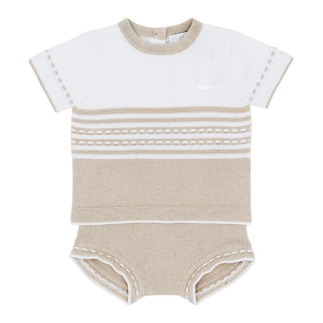 Picture of Blues Baby Knitted Round Neck 2 Piece Set - Beige