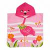 Picture of Mayoral Toddler Girls Striped Flamingo Hooded Towel - Pink