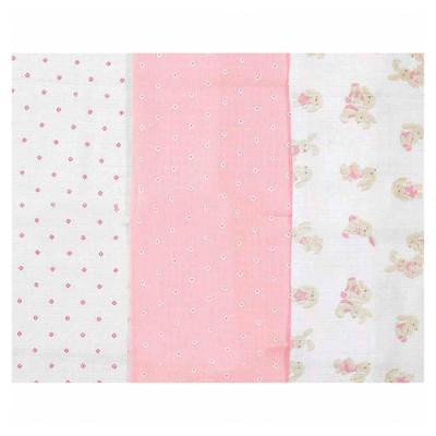 Picture of Mayoral Newborn Girls 3 Pack Bunny Muslins - Pink